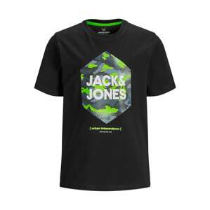 Jack & Jones Junior Tričko  čierna / biela / kiwi / opálová