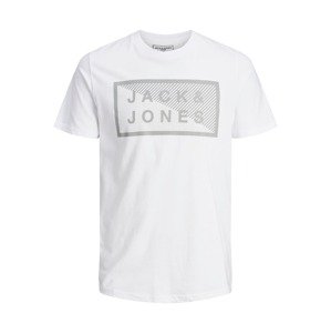 JACK & JONES Tričko 'JCOSHAWN'  biela / svetlosivá