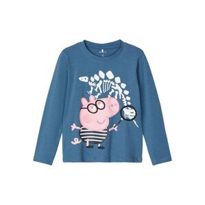 NAME IT Tričko 'Peppa Pig Jakomas'  biela / čierna / svetloružová / námornícka modrá / modrosivá