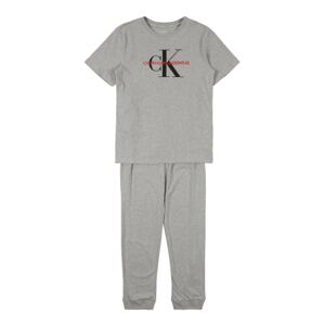 Calvin Klein Underwear Pyžamo  sivá melírovaná / čierna / grenadínová