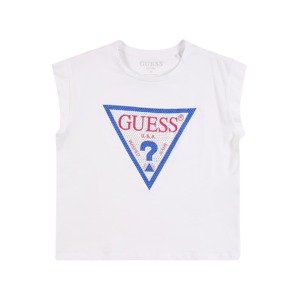 GUESS Tričko  biela / kráľovská modrá / pitaya