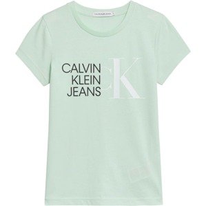 Calvin Klein Jeans Tričko  mätová / čierna / biela
