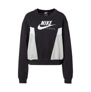 Nike Sportswear Mikina 'Heritage'  čierna / biela / sivá / modrá