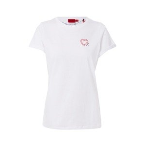 HUGO T-Shirt  biela / červená / čierna