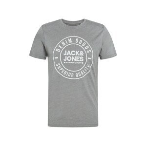 JACK & JONES Tričko  sivá / biela