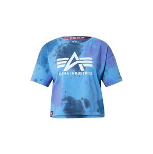 ALPHA INDUSTRIES T-Shirt  námornícka modrá / dymovo modrá / biela