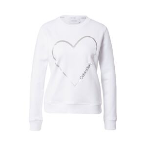 Calvin Klein Mikina 'VALENTINES'  biela / čierna / strieborná