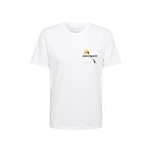 DRYKORN Shirt 'SAMUEL PASTA'  biela / čierna / zlatá žltá / tmavozelená