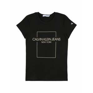 Calvin Klein Jeans Tričko  čierna / béžová / biela