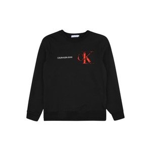 Calvin Klein Jeans Mikina  čierna / svetločervená / biela