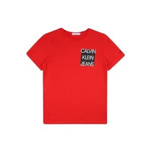 Calvin Klein Jeans Tričko  červená / čierna / biela