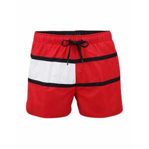 Tommy Hilfiger Underwear Plavecké šortky 'Runner'  červená / biela / kobaltovomodrá
