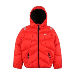 4F Outdoorová bunda  červená / čierna / strieborná