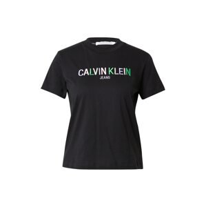 Calvin Klein Jeans Tričko  čierna / ružová / levanduľová / zelená
