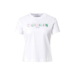 Calvin Klein Jeans Tričko  biela / svetlofialová / zelená / svetlobéžová / pastelovo ružová