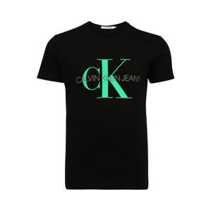 Calvin Klein Jeans Tričko  čierna / neónovo zelená / sivá