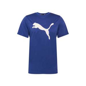PUMA Funkčné tričko 'Heather Cat'  modrá melírovaná / biela