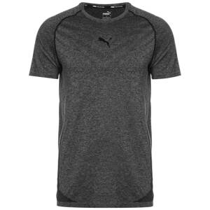 PUMA Funkčné tričko  čierna melírovaná / sivá melírovaná