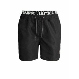JACK & JONES Surferské šortky 'Bali'  čierna / biela