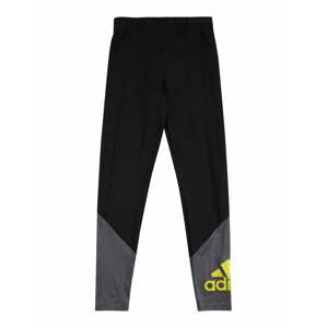 ADIDAS PERFORMANCE Športové nohavice  čierna / sivá / žltá