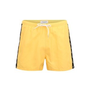 Calvin Klein Swimwear Plavecké šortky  žltá / čierna / biela