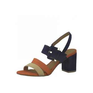 MARCO TOZZI Remienkové sandále  námornícka modrá / oranžová / béžová