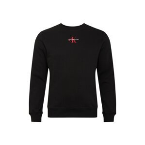 Calvin Klein Jeans Mikina 'Essential'  čierna / biela / červená