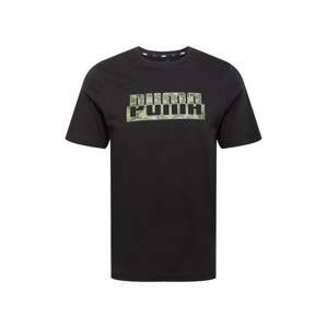 PUMA Funkčné tričko  čierna / kaki / olivová