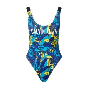 Calvin Klein Swimwear Jednodielne plavky  modrá / biela / čierna / žltá / tyrkysová