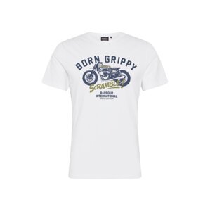 Barbour International Tričko 'Bike'  biela / námornícka modrá / olivová