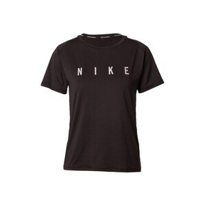 NIKE Funkčné tričko 'Miler Run Division'  čierna / biela
