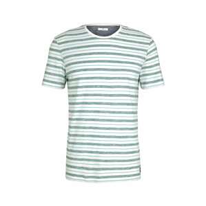 TOM TAILOR Tričko  biela / zelená / námornícka modrá