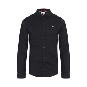 Tommy Jeans Košeľa 'Oxford'  čierna / biela / červená