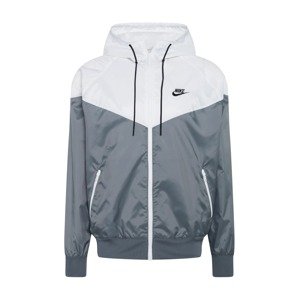 Nike Sportswear Prechodná bunda 'Heritage Essentials'  svetlosivá / tmavosivá / biela