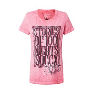 Soccx Tričko  s ružovými fľakmi / tmavomodrá / biela