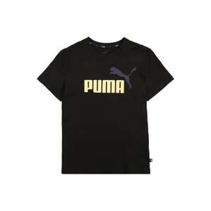 PUMA Funkčné tričko  čierna / tmavomodrá / pastelovo žltá