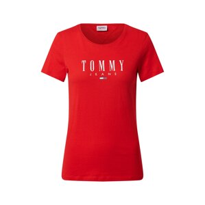 Tommy Jeans Tričko  svetločervená / biela / námornícka modrá