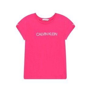 Calvin Klein Jeans Tričko  neónovo ružová / biela