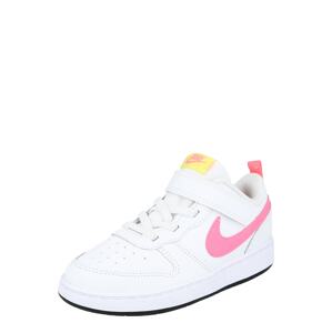 Nike Sportswear Športová obuv 'Court Borough 2'  biela / ružová / neónovo žltá