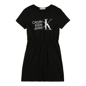 Calvin Klein Jeans Šaty  čierna / biela / strieborná
