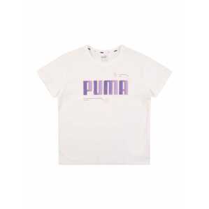 PUMA Tričko 'Alpha'  biela / ružová / tmavofialová