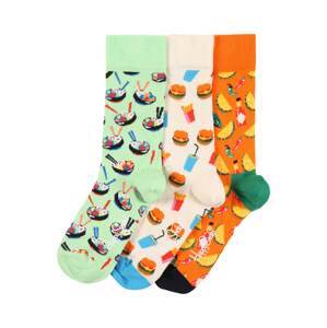 Happy Socks Socken 'Food Lover'  svetlozelená / tmavooranžová / béžová / modrá