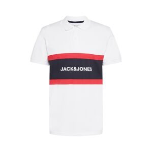 JACK & JONES Tričko 'SHAKE'  biela / červená / námornícka modrá
