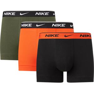 NIKE Športové nohavičky  čierna / oranžová / tmavozelená / biela