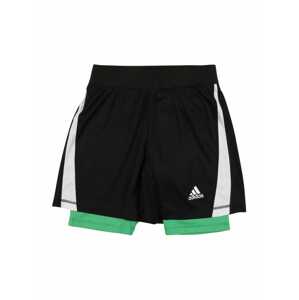 ADIDAS PERFORMANCE Športové nohavice  čierna / zelená / biela