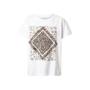 Rich & Royal T-Shirt  biela / čierna / hnedá / svetlobéžová