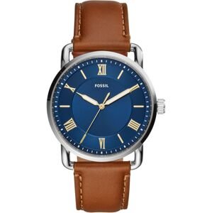FOSSIL Analógové hodinky 'COPELAND'  modrá / hnedá / strieborná