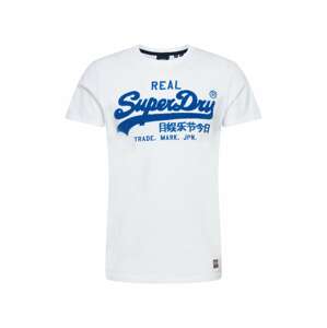 Superdry Tričko  kráľovská modrá / biela