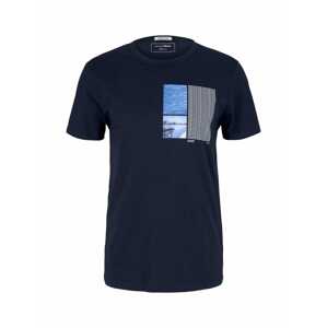 TOM TAILOR DENIM T-Shirt mit Print  námornícka modrá