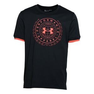 UNDER ARMOUR Funkčné tričko 'CREST'  čierna / svetločervená